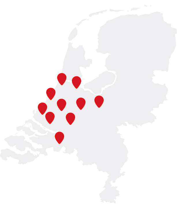 landkaart met plaatsen